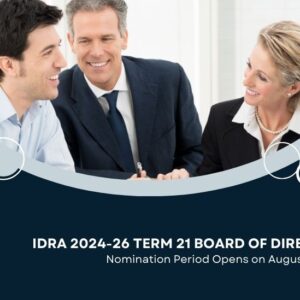 Nomination period for the IDRA 2024-26 Term 21 Board of Directors opens on August 5, 2024